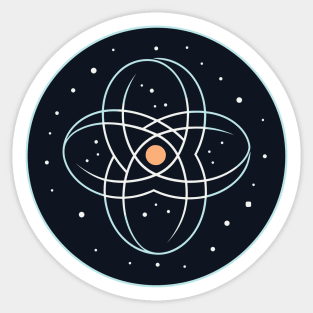 Minimalist Neutron Star, Galactic Deep Space Lost in Space Art Sticker